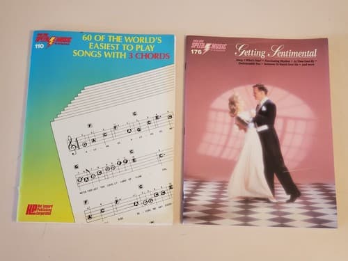 EASY PLAY SPEED MUSIC LOT OF 2 Sheet Music. 60 easy 3 chords+Getting Sentimental - Image 1