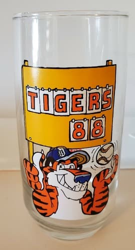 Detroit Tigers 1988 Burger King 3 drinking glass, lot of 3. Excellent condition - Image 1