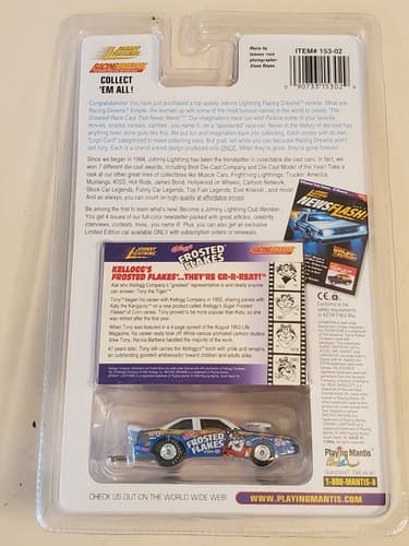 JOHNNY LIGHTNING Racing Dreams car 1999 Frosted Flakes. 153-02. NEW SEALED Pack - Thumbnail 2