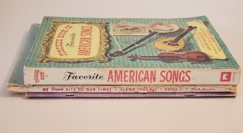 Vtg Sheet Music Book LOT OF 3 Fireside Famous American Songs-40 French-Gold Plat - Image 1