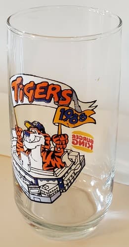 Detroit Tigers 1988 Burger King 3 drinking glass, lot of 3. Excellent condition - Thumbnail 7
