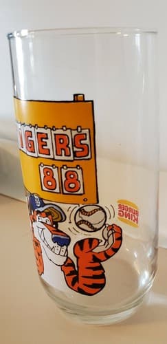 Detroit Tigers 1988 Burger King 3 drinking glass, lot of 3. Excellent condition - Thumbnail 2