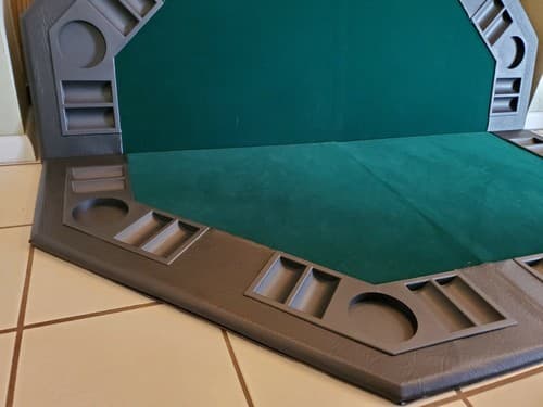 Halex Pitboss Green Felt Poker Card Tabletop w molded chip+drink holders, 8 play - Thumbnail 2