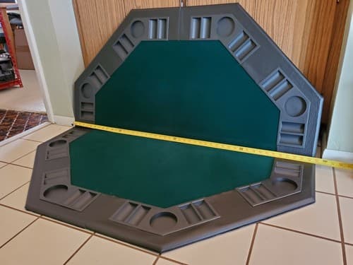 Halex Pitboss Green Felt Poker Card Tabletop w molded chip+drink holders, 8 play - Thumbnail 4