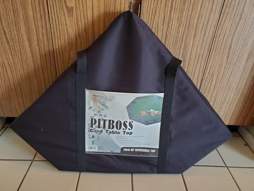 Halex Pitboss Green Felt Poker Card Tabletop w molded chip+drink holders, 8 play - Thumbnail 6