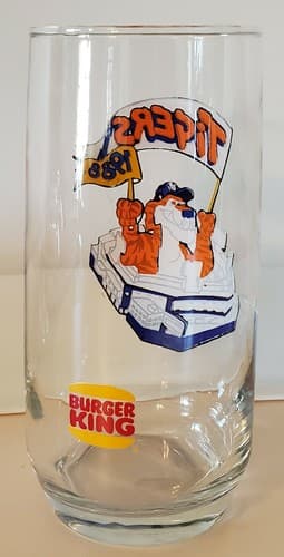 Detroit Tigers 1988 Burger King 3 drinking glass, lot of 3. Excellent condition - Thumbnail 10