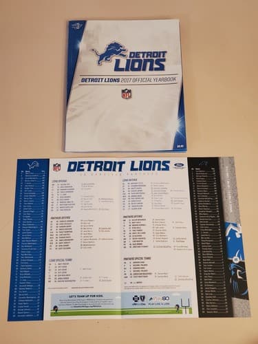 2017 DETROIT LIONS LOT of 4 a.Yearbook b.Oct 8 Lineup v Carolina Panthers+Schedu - Thumbnail 6