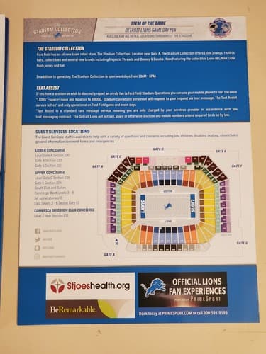 2017 DETROIT LIONS LOT of 4 a.Yearbook b.Oct 8 Lineup v Carolina Panthers+Schedu - Thumbnail 4