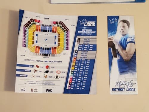 2017 DETROIT LIONS LOT of 4 a.Yearbook b.Oct 8 Lineup v Carolina Panthers+Schedu - Thumbnail 7