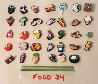 LOT(34) SHOE Charms 'FOOD' shoe jibbitz for sandals cloggs. Fits adult & youth - Image 1