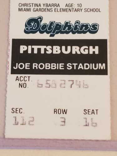 1993 NFL Miami Dolphins Ticket stub. DEC 13 1993 v Pittsburgh Steelers. - Thumbnail 4