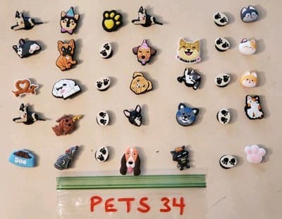 LOT(34) SHOE Charms 'PETS' shoe jibbitz for sandals cloggs. Fits adult & youth - Image 1