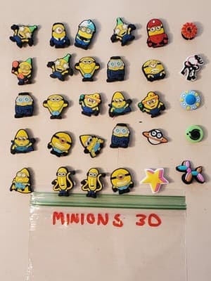 LOT(30) CROCS Charms 'MINIONS' shoe jibbitz for sandals cloggs. Fits adult&youth - Image 1