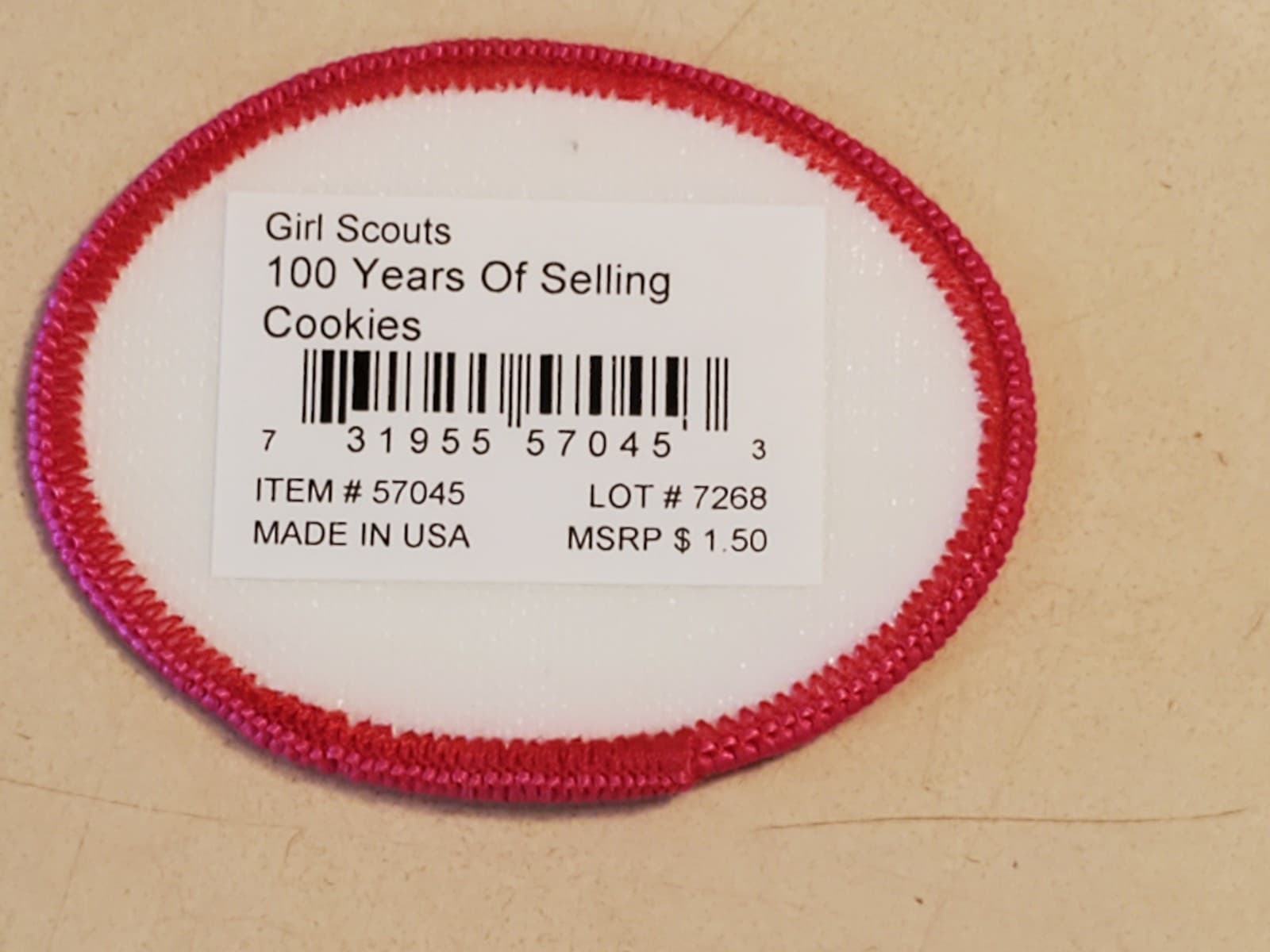 GIRL SCOUTS Patch '100 Years of Selling' GSA Embroidered Iron-on. NEW Loose Item - Thumbnail 2