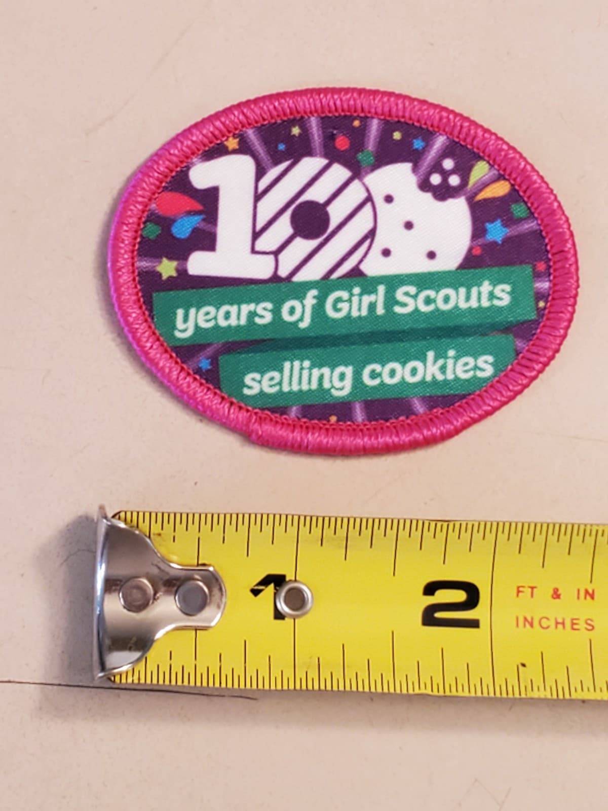 GIRL SCOUTS Patch '100 Years of Selling' GSA Embroidered Iron-on. NEW Loose Item - Thumbnail 5