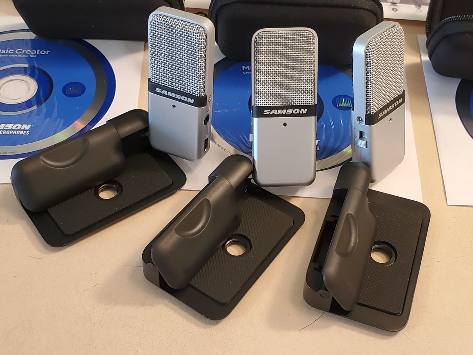 (3) LOT SAMSON GO MIC Portable USB Condenser Microphone SAGOMIC. Tested works. - Thumbnail 3