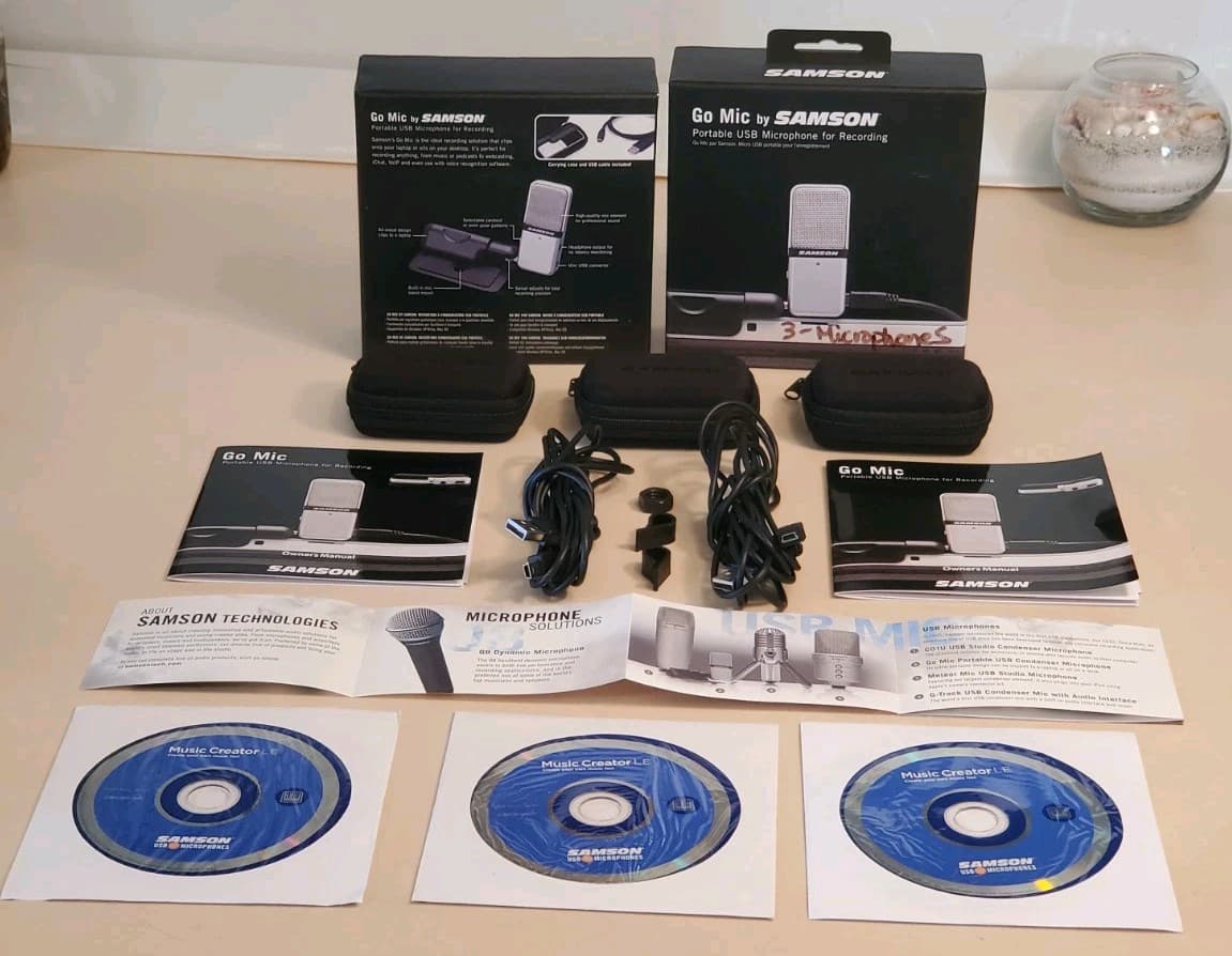 (3) LOT SAMSON GO MIC Portable USB Condenser Microphone SAGOMIC. Tested works. - Thumbnail 19