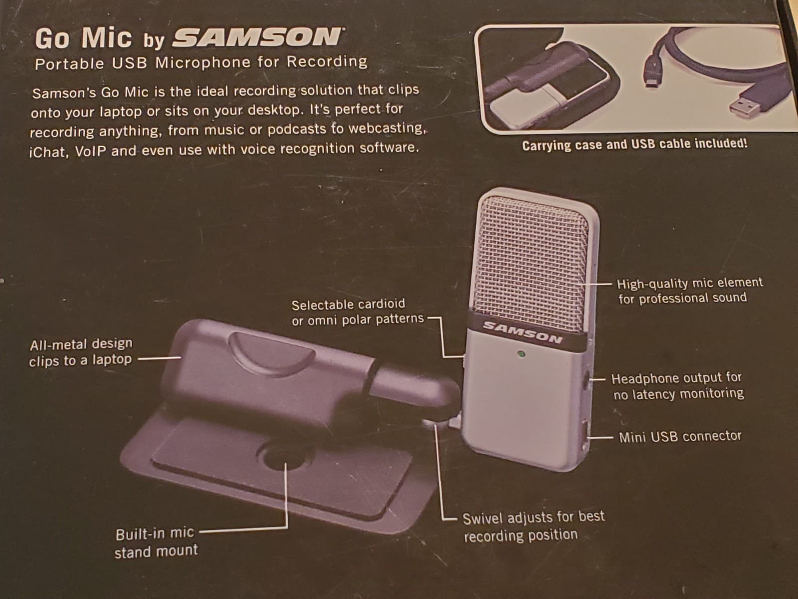 (3) LOT SAMSON GO MIC Portable USB Condenser Microphone SAGOMIC. Tested works. - Thumbnail 16