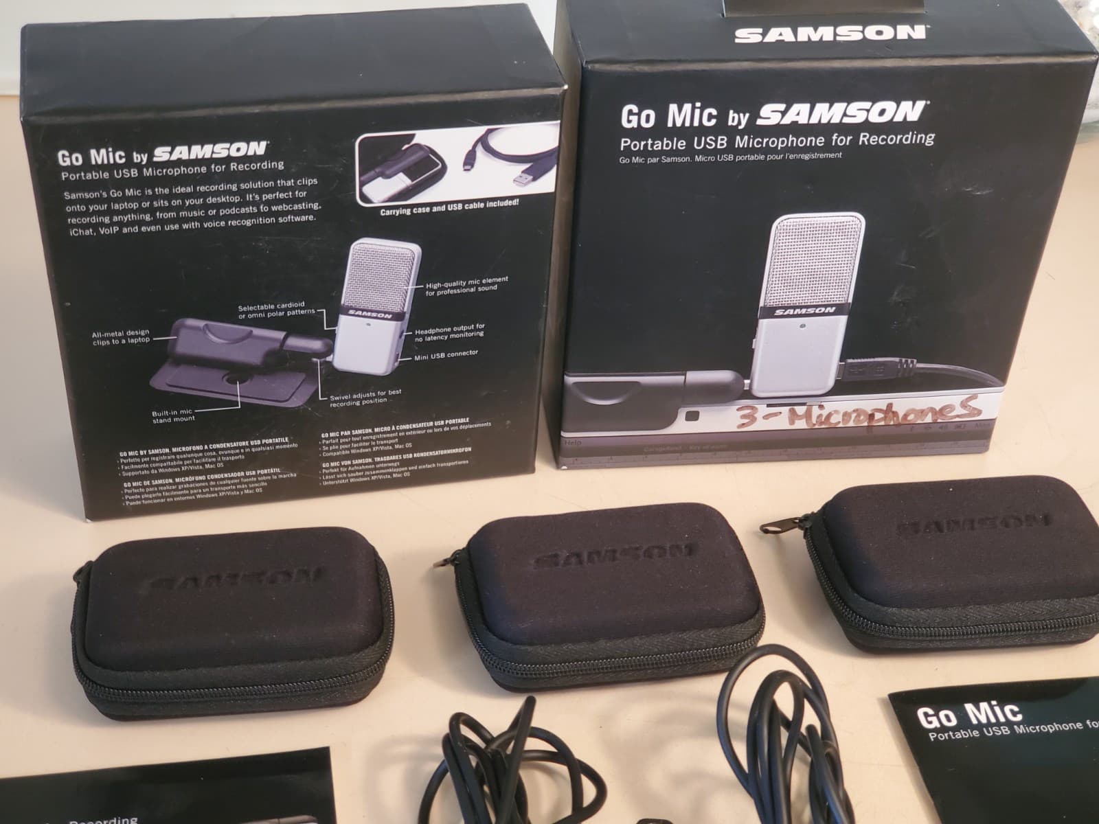 (3) LOT SAMSON GO MIC Portable USB Condenser Microphone SAGOMIC. Tested works. - Thumbnail 20