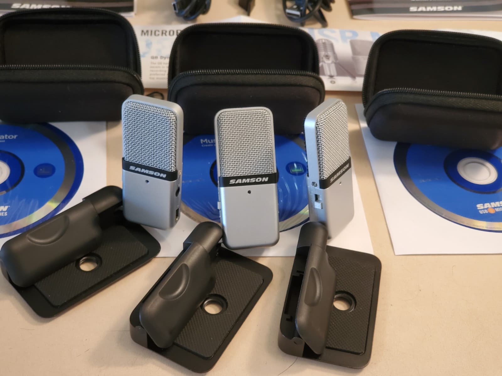 (3) LOT SAMSON GO MIC Portable USB Condenser Microphone SAGOMIC. Tested works. - Image 1