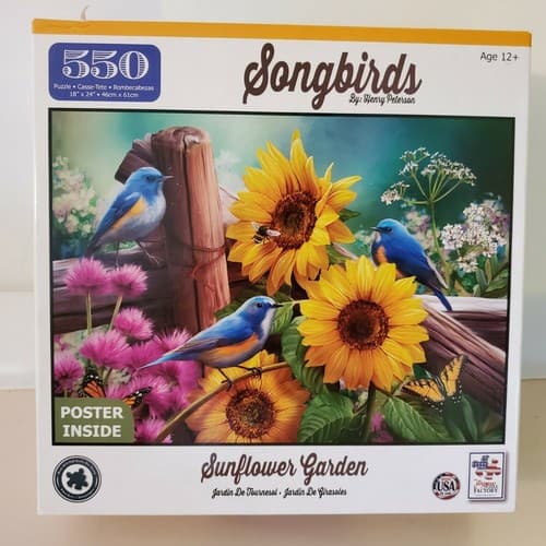 Jigsaw Puzzle Factory, Songbirds LOT OF THREE, 550 pieces. Used, complete in box - Thumbnail 9