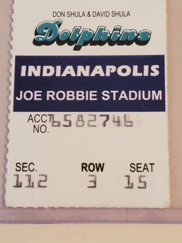 1994 NFL Miami Dolphins Ticket stub. NOV 6 1994 v Indy Colts. TWO ava. Don Shula - Thumbnail 4