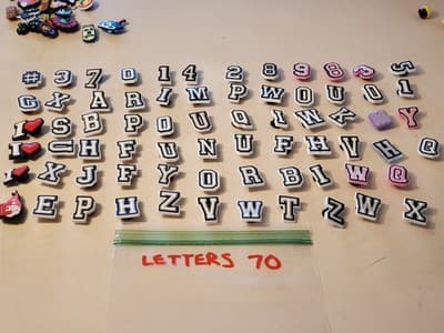 LOT(70) Shoe Charms 'LETTERS' shoe jibbitz for sandals cloggs. Fits adult & you - Thumbnail 2