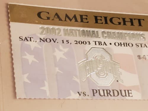 2003 NCAA Ohio State Univ ticket stub. NOV 15 2003 v Purdue (16-13W) Two avail - Thumbnail 5