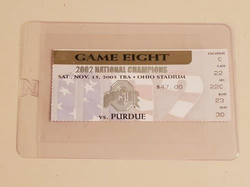 2003 NCAA Ohio State Univ ticket stub. NOV 15 2003 v Purdue (16-13W) Two avail - Thumbnail 7