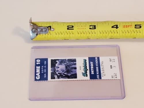 1994 NFL Miami Dolphins Ticket stub. DEC 25 94 v Detroit Lions 2 ava. Shula #324 - Thumbnail 8