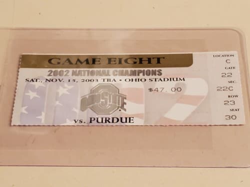 2003 NCAA Ohio State Univ ticket stub. NOV 15 2003 v Purdue (16-13W) Two avail - Thumbnail 4