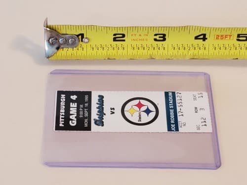 1995 NFL Miami Dolphins Ticket stub. SEP 18 1995 v Pittsburgh Steelers. TWO ava - Thumbnail 7