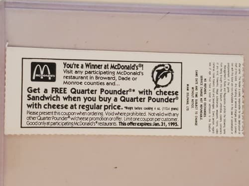 1994 NFL Miami Dolphins Ticket stub. DEC 25 94 v Detroit Lions 2 ava. Shula #324 - Thumbnail 2