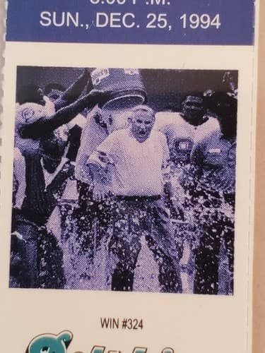 1994 NFL Miami Dolphins Ticket stub. DEC 25 94 v Detroit Lions 2 ava. Shula #324 - Thumbnail 13