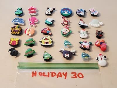 LOT(30) SHOE Charms 'HOLIDAY' shoe jibbitz for sandals cloggs. Fits adult &yout - Thumbnail 2