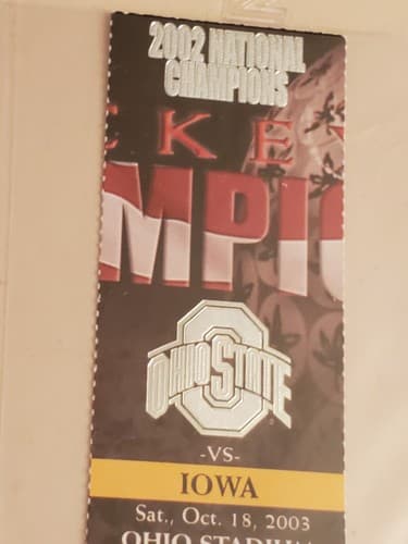 2003 NCAA Ohio State University ticket stub. OCT 18 2003 v Iowa (19-10W) Two ava - Thumbnail 7