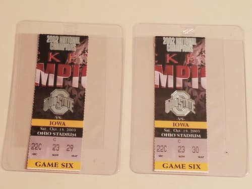 2003 NCAA Ohio State University ticket stub. OCT 18 2003 v Iowa (19-10W) Two ava - Thumbnail 3