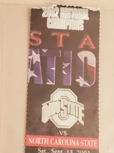 2003 NCAA Ohio State Univ ticket stub. SEP 13 2003 v North Carolina State 44-38W - Thumbnail 6
