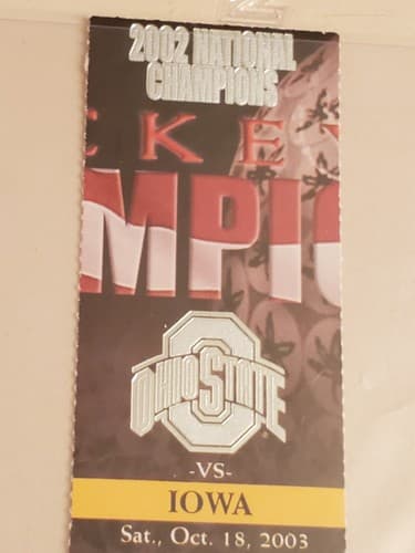 2003 NCAA Ohio State University ticket stub. OCT 18 2003 v Iowa (19-10W) Two ava - Thumbnail 14