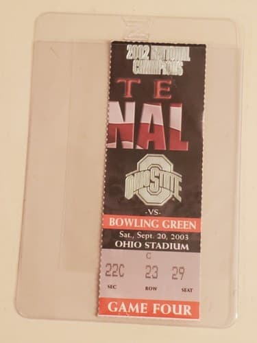 2003 NCAA Ohio State Univer ticket stub. SEP 20 2003 v Bowling Green 24-17W - Image 1