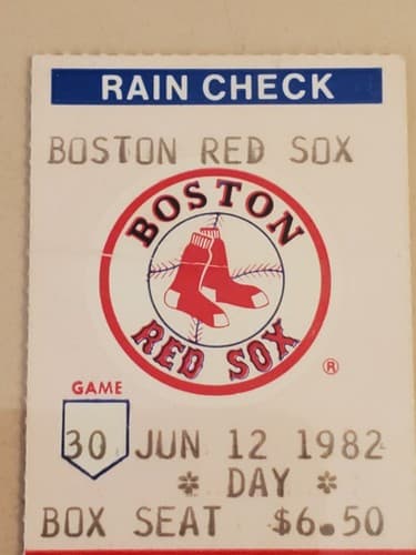 1982 MLB Boston Red Sox Ticket Stub. JUN 12 1982 v Cleveland Indians (6-4 W). - Thumbnail 6
