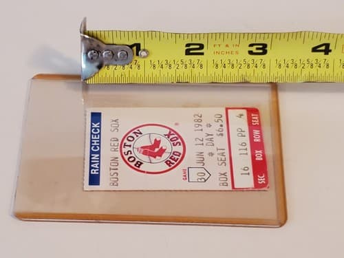 1982 MLB Boston Red Sox Ticket Stub. JUN 12 1982 v Cleveland Indians (6-4 W). - Thumbnail 7