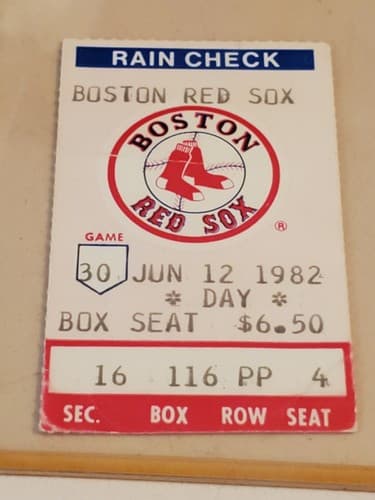 1982 MLB Boston Red Sox Ticket Stub. JUN 12 1982 v Cleveland Indians (6-4 W). - Thumbnail 4