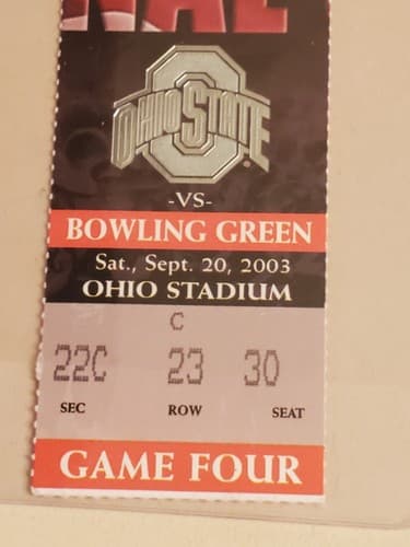 2003 NCAA Ohio State Univer ticket stub. SEP 20 2003 v Bowling Green 24-17W - Thumbnail 11