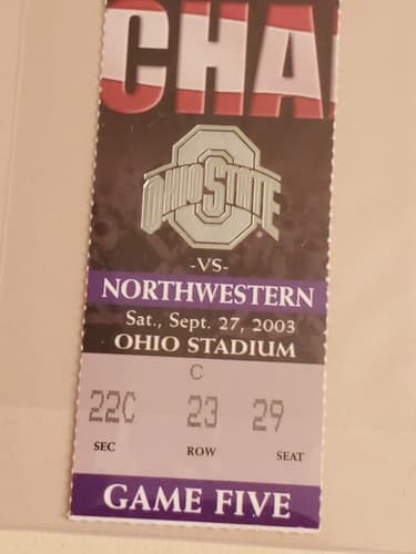 2003 NCAA Ohio State Univ ticket stub. SEP 27 2003 v Northwestern (20-0W) 2 ava - Thumbnail 4