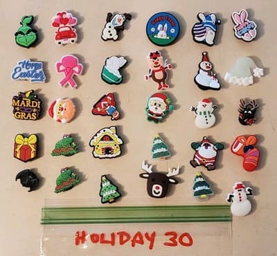 LOT(30) SHOE Charms 'HOLIDAY' shoe jibbitz for sandals cloggs. Fits adult &yout - Image 1