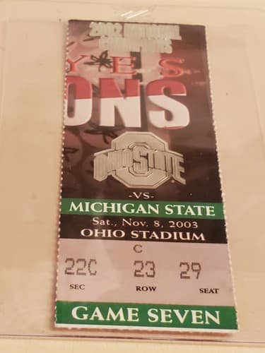 2003 NCAA Ohio State University ticket stub NOV 8 2003 v Michigan State 33-23W - Thumbnail 4