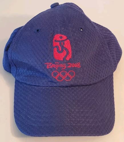 Rare 2008 BEIJING Olympics ball cap hat, blue. Official souvenier quick-dry rip - Image 1