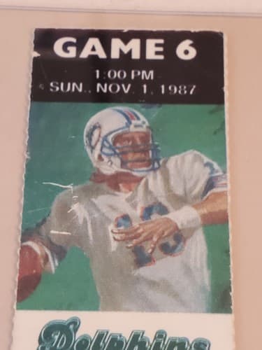 1987 NFL Miami Dolphins Ticket stub. NOV 1 87 v Pittsburgh Steelers. DAN MARINO - Thumbnail 7