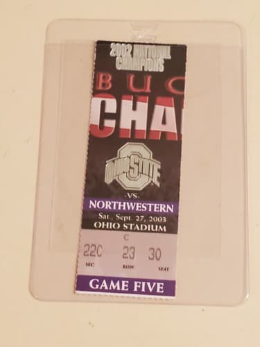 2003 NCAA Ohio State Univ ticket stub. SEP 27 2003 v Northwestern (20-0W) 2 ava - Thumbnail 12